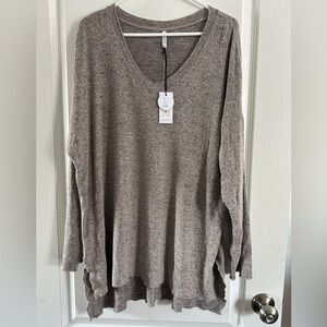 Z Supply Women's Long Sleeve Brown (mushroom) Tunic - XL